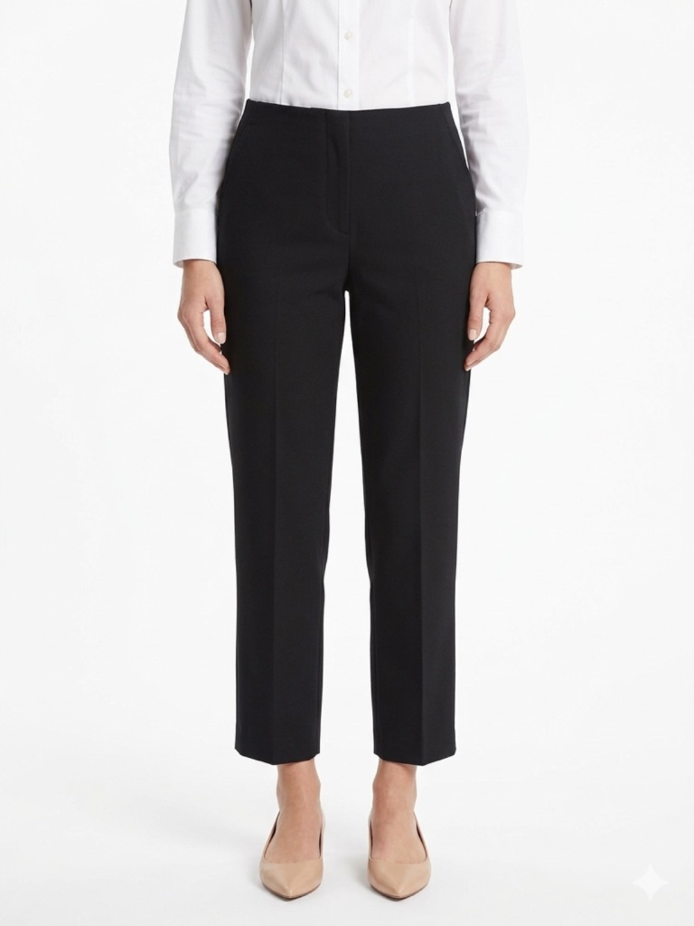 Rachel Zoe Black Tailored Ankle Pants High Waist Stretch Slim Fit 8